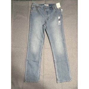 GAP 90s Straight Jeans Womens 30/10R Medium Indigo High Rise Cross-Over Waist